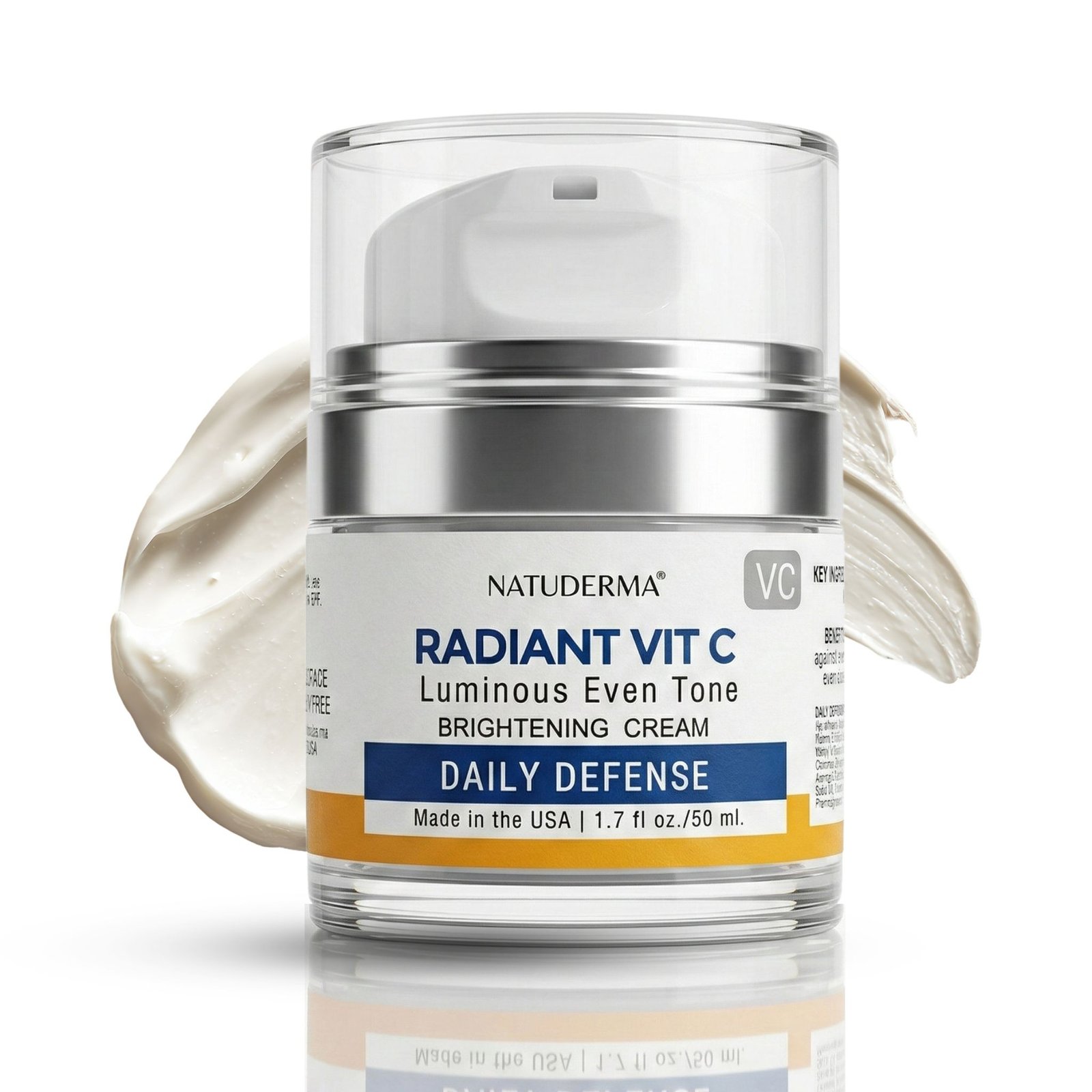 Vitamin C Cream, Face Moisturizer for Dark Spot and uneven tone by Natuderma, 1.7 oz jar