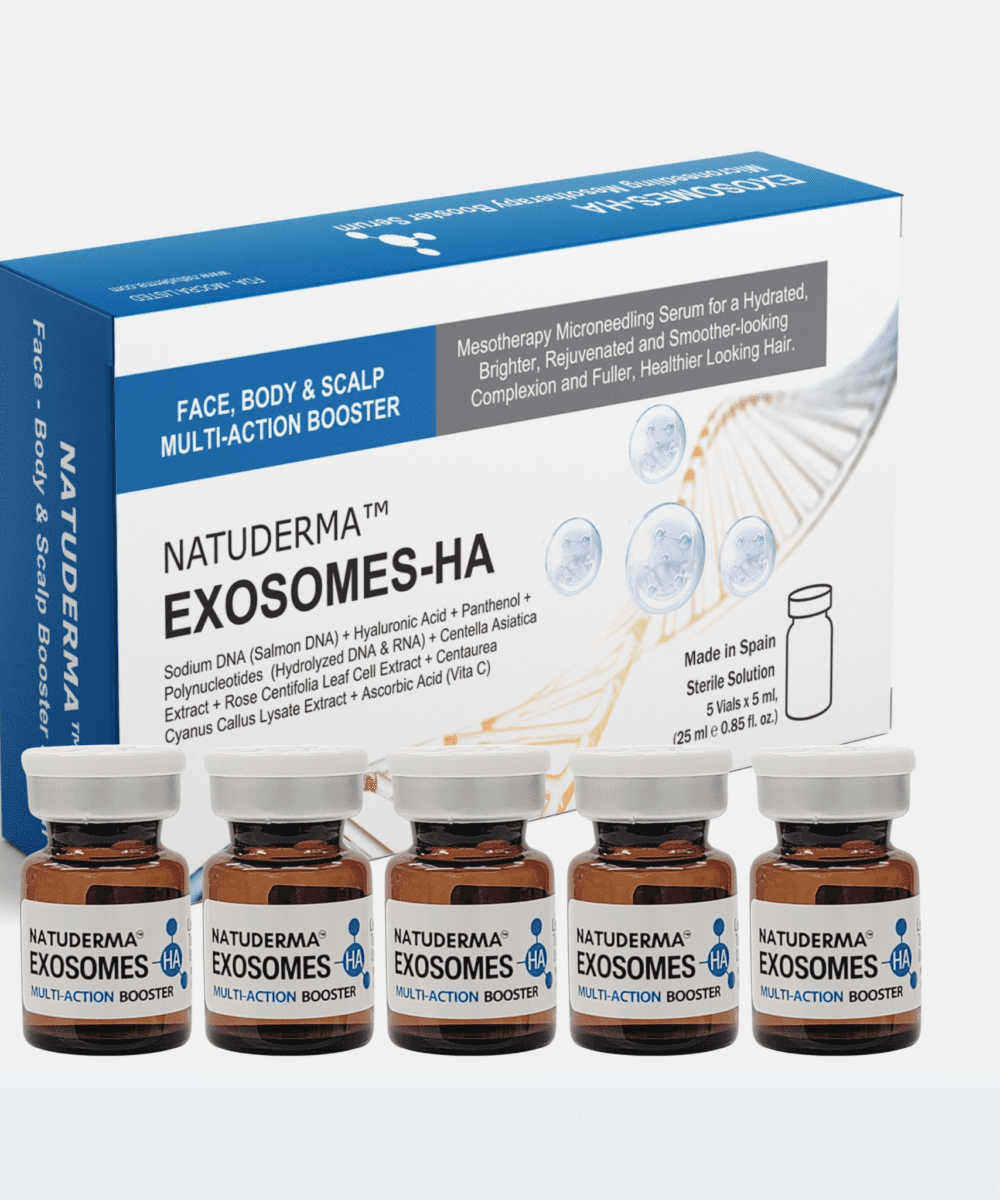 Exosomes PDRN microneedling serum, multiaction skin booster by Natuderma, with Hyaluronic Acid and PDRN